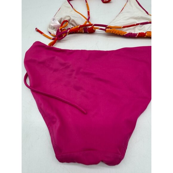 Victoria's Secret Womens Hipster Tie Bikini Set Size M Multicolor Stripe Stretch - Picture 10 of 11